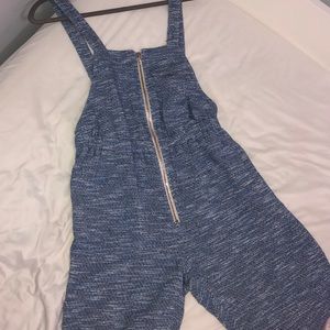 3.1 Phillip Lim blue tweed overall jumpsuit